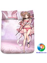 Arknights Eyjafjalla Summer Skin Anime Bed Sheet or Duvet Cover Arknights Eyjafjalla Summer Skin Anime Bed Sheet or Duvet Cover