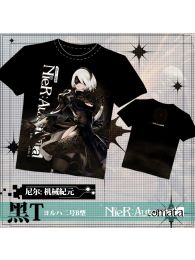 Nier: Automata Full Color T-Shirt Black Tee Nier: Automata Full Color T-Shirt Black Tee