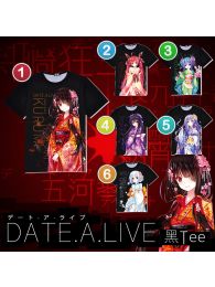 Date A Live Full Color T-Shirt Black Tee Date A Live Full Color T-Shirt Black Tee