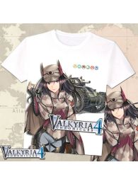 Valkyria Chronicles 4 Leena Kai Schulen T-Shirt White Tee Valkyria Chronicles 4 Leena Kai Schulen T-Shirt White Tee